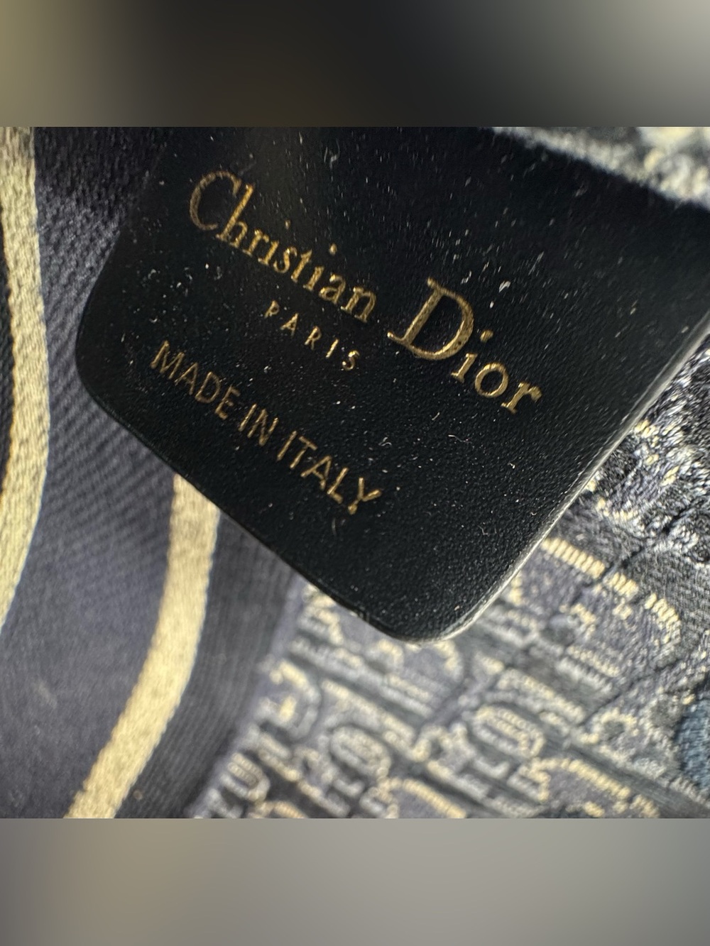 Christian Dior Blue Oblique Velvet Mini Book Tote - Picture 7 of 8